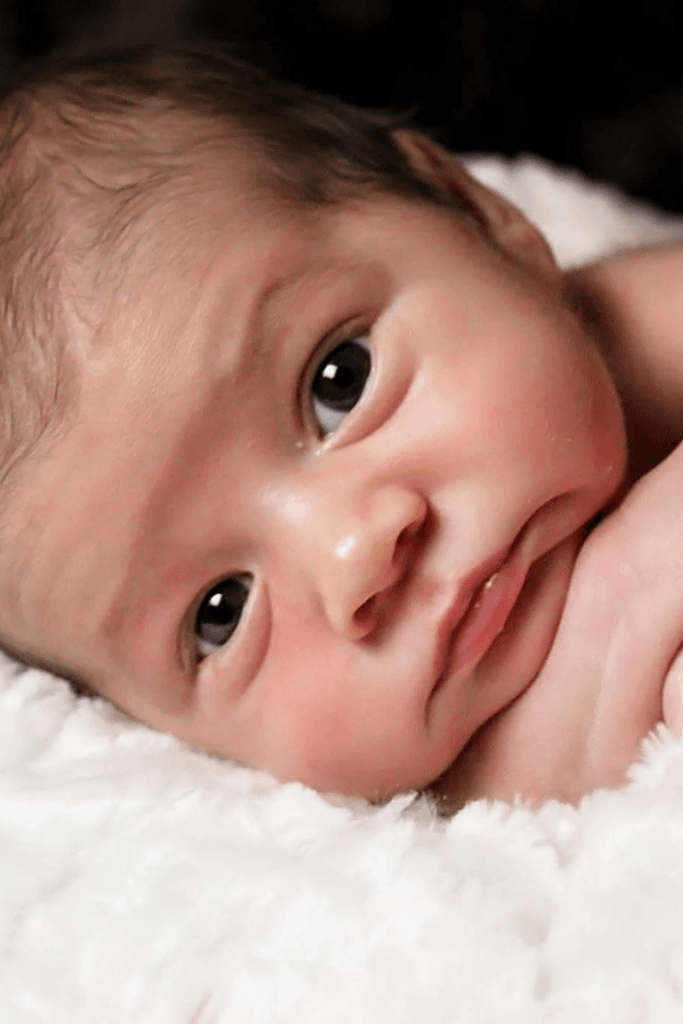 Newborn baby with big eyes