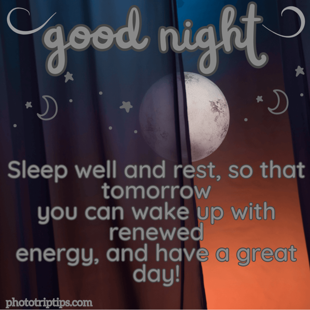 Sleep well and rest