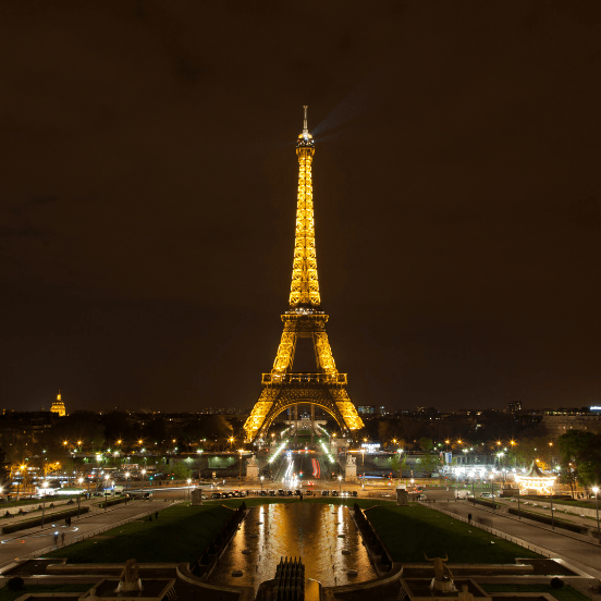 night photo of eiffel tower