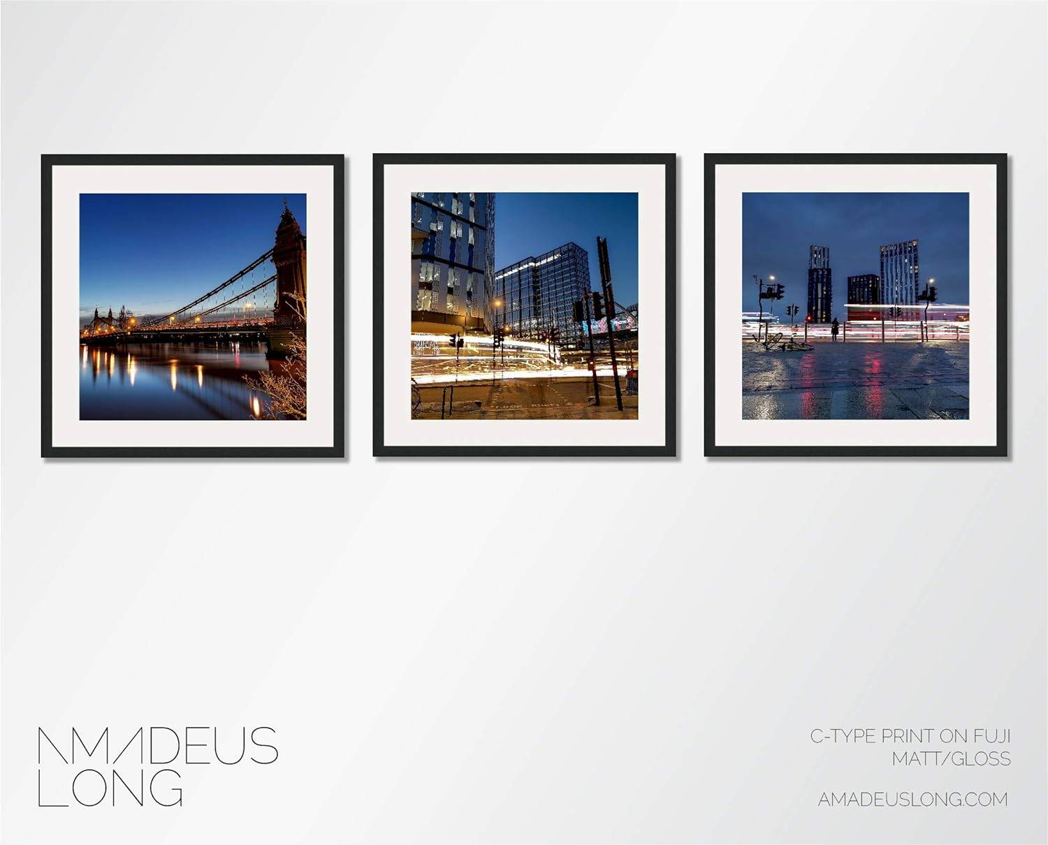 The London At Night Collection: Set Of Three Night Time Photography Prints